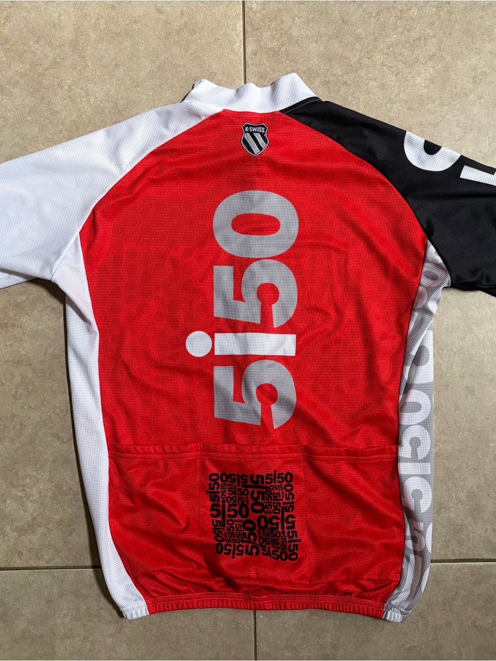 K-Swiss "5i50" cycling jersey top Size Medium red, white, black Short Sleeve